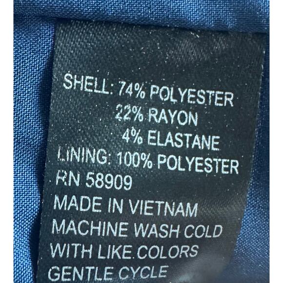 Alex Marie Denim Blue Statement Sleeve Faux Wrap Dress 12 EUC - Picture 6 of 8